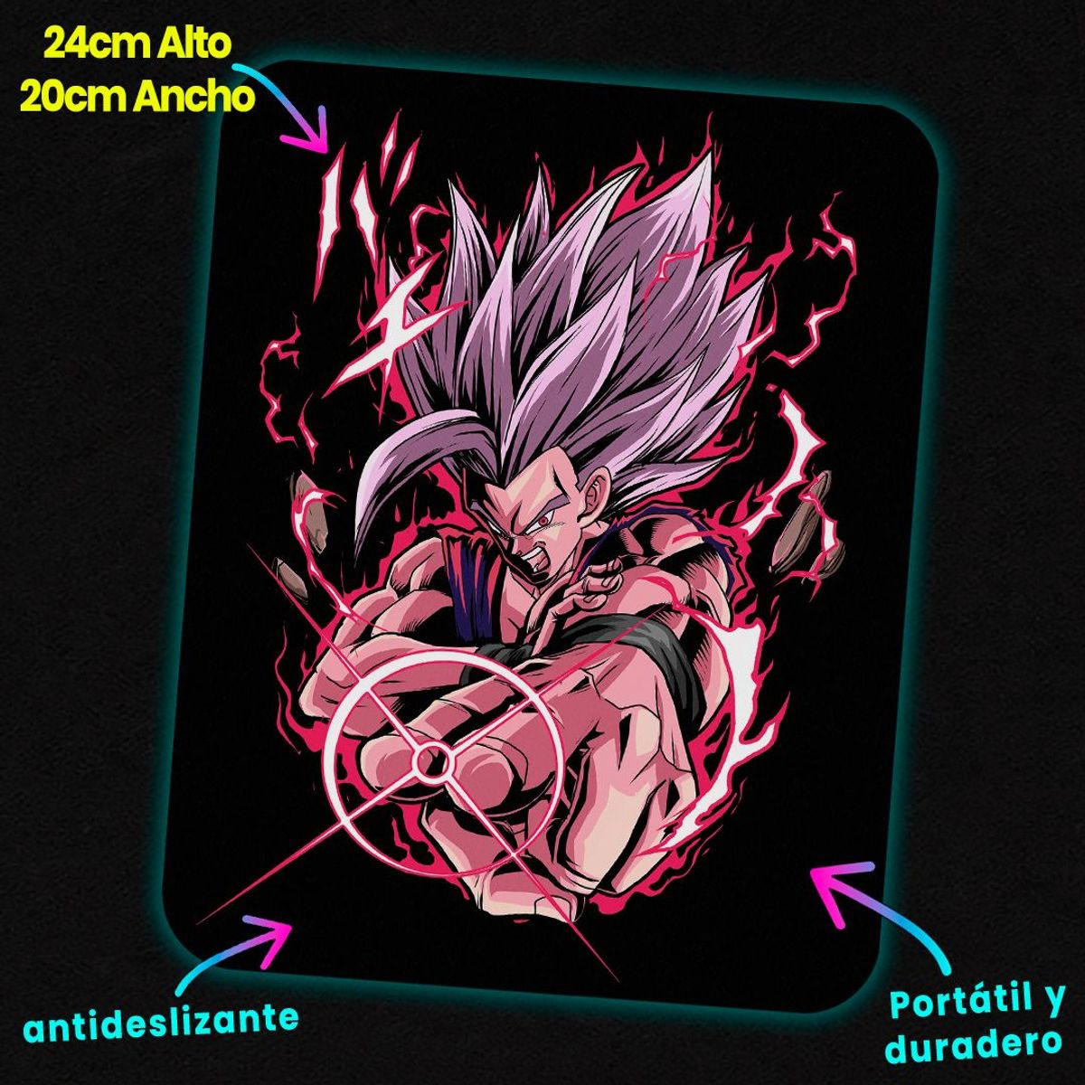GENERICO - Mousepad 20x24 cm - Diseño Gohan Beast Red Aura Blast