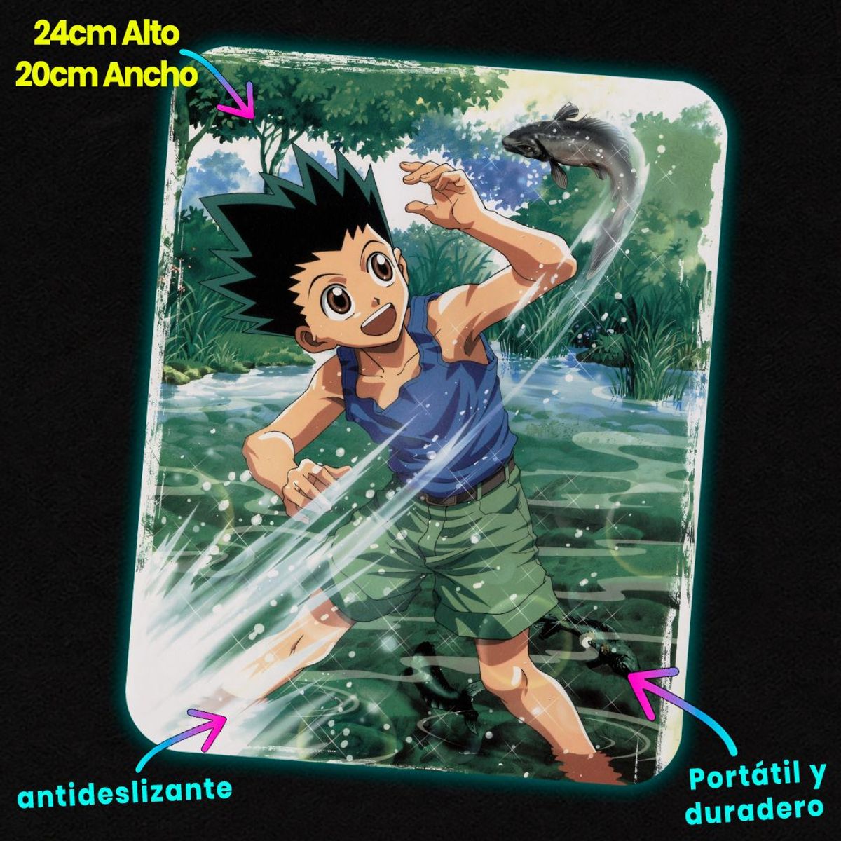 GENERICO - Mousepad 20x24 cm - Diseño Gon Freecss Whale Island Fishing