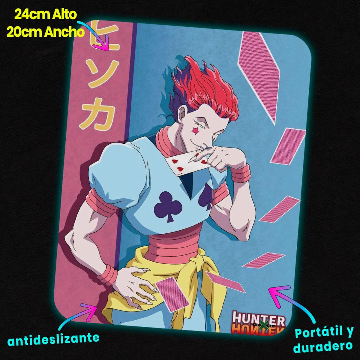 GENERICO - Mousepad 20x24 cm - Diseño Hisoka Morow Retro Card Master