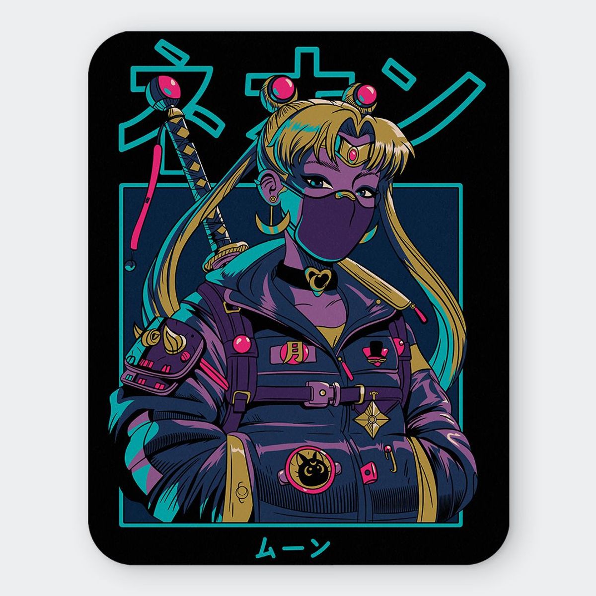 GENERICO - Mousepad 20x24 cm - Diseño Sailor Moon Cyber Shinobi Night