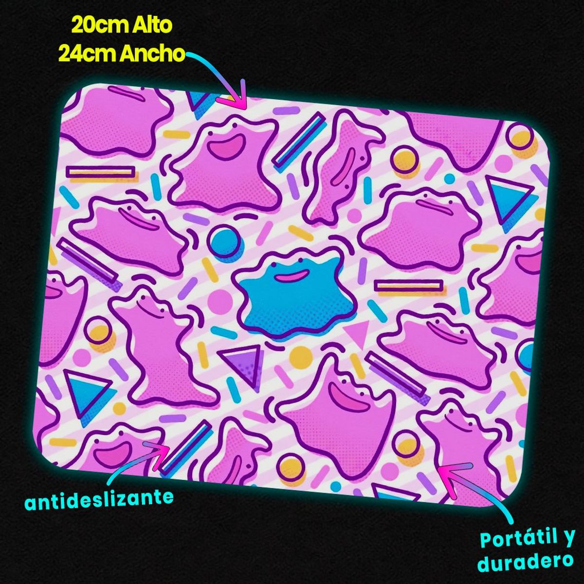 GENERICO - Mousepad 20x24 cm - Diseño Ditto Shapes & Shiny Pattern
