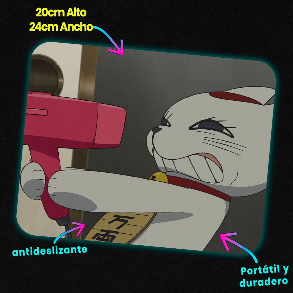 GENERICO - Mousepad 20x24 cm - Diseño Dandadan Turbo-Granny Hairdryer Attack