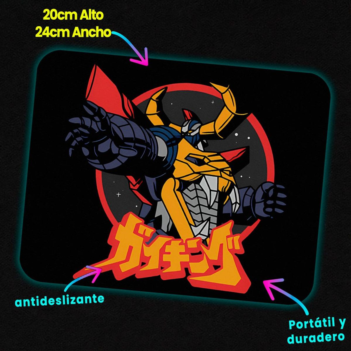 GENERICO - Mousepad 20x24 cm - Diseño Gaiking El Gladiador del Espacio
