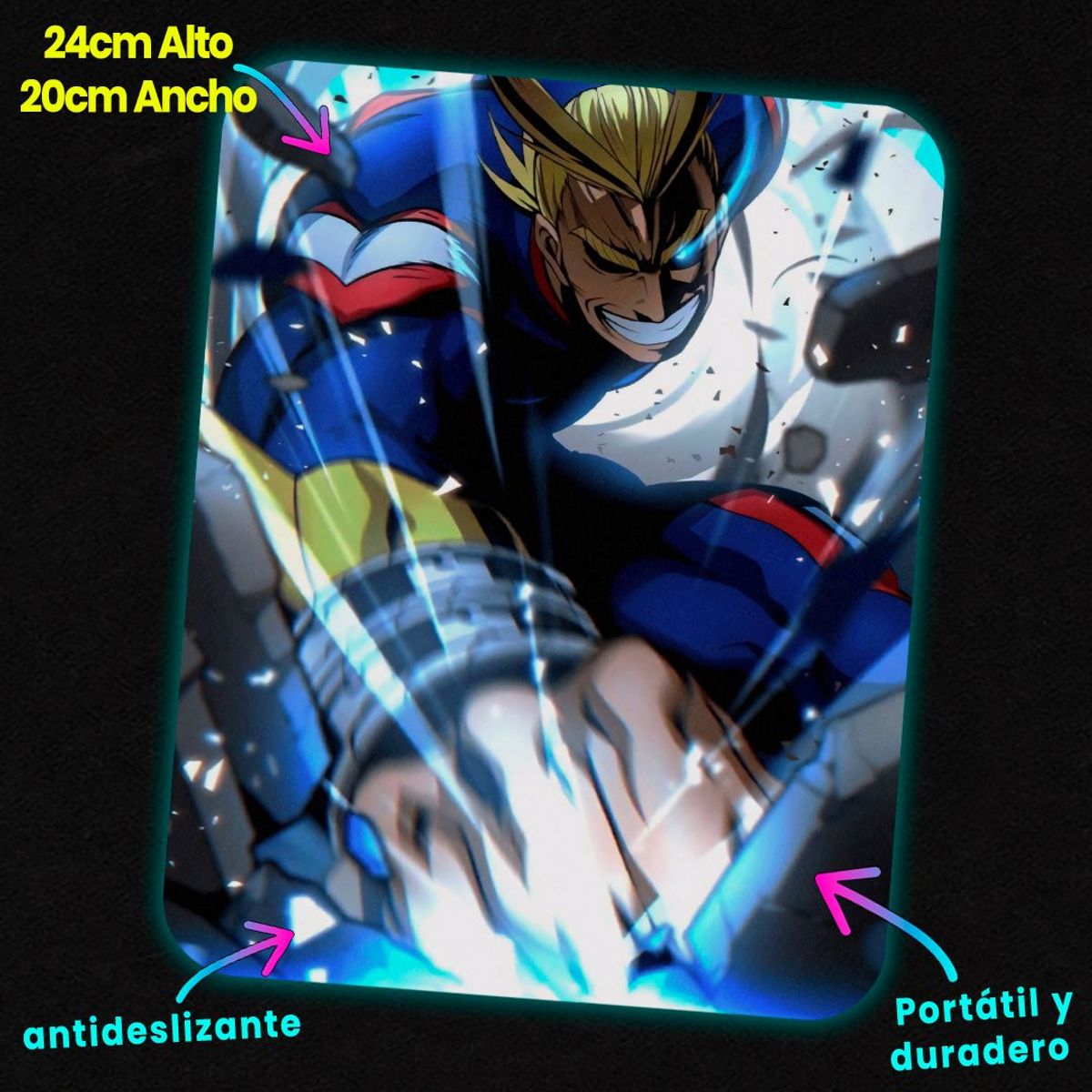 GENERICO - Mousepad 20x24 cm - Diseño All Might United Justice