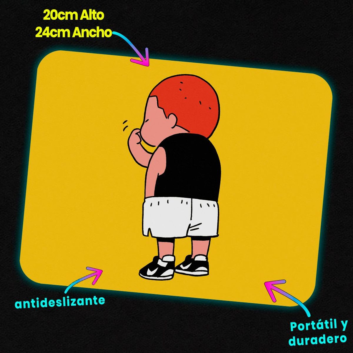 GENERICO - Mousepad 20x24 cm - Diseño Hanamichi Sakuragi Chibi Solitude