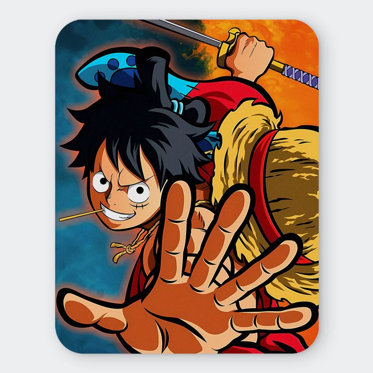 GENERICO - Mousepad 20x24 cm - Diseño Luffy Wano Warrior Spirit