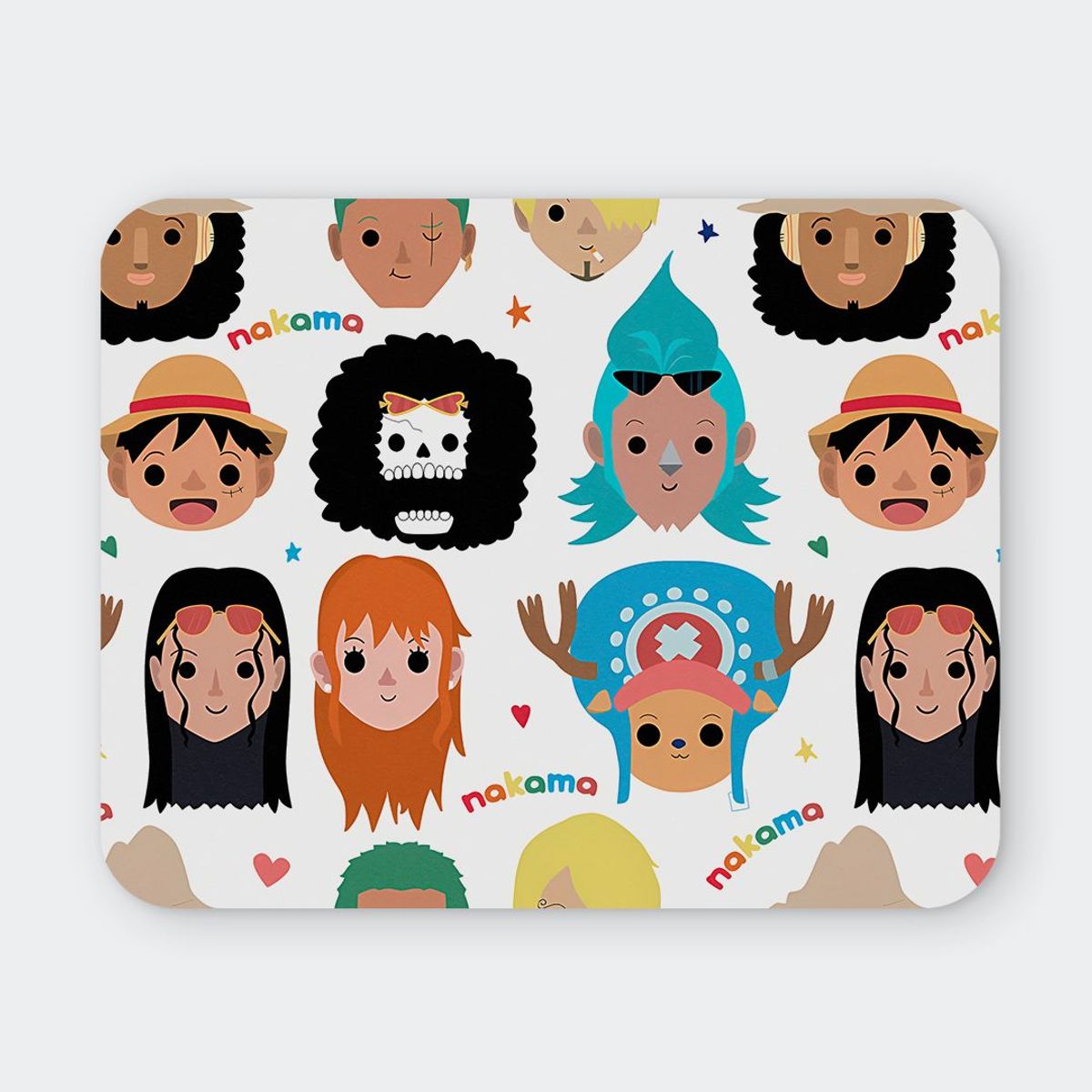 GENERICO - Mousepad 20x24 cm - Diseño Mugiwaras Chibi Nakama Pattern