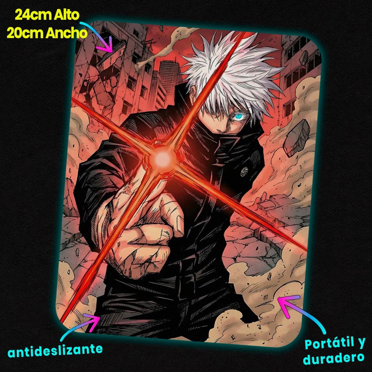 GENERICO - Mousepad 20x24 cm - Diseño Gojo Satoru Unlimited Hollow