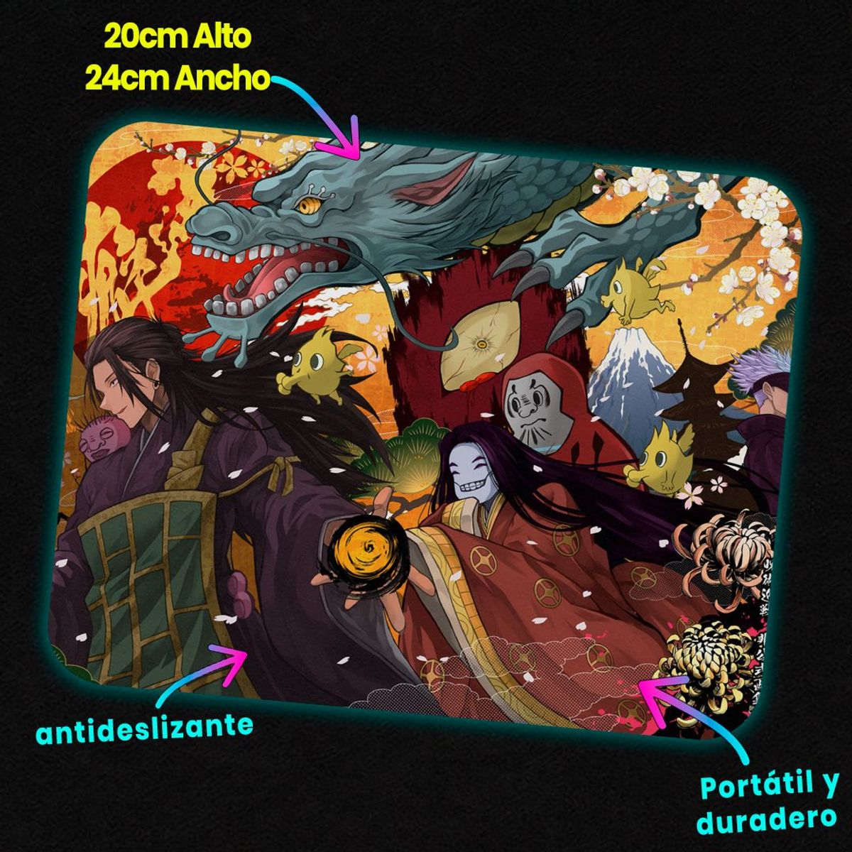 GENERICO - Mousepad 20x24 cm - Diseño Jujutsu Kaisen Geto’s Cursed Ukiyo