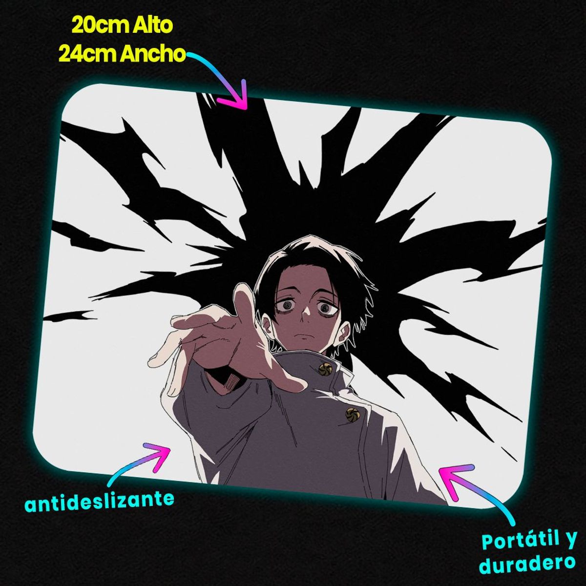 GENERICO - Mousepad 20x24 cm - Diseño Jujutsu Kaisen "Cursed Promise Yuta"