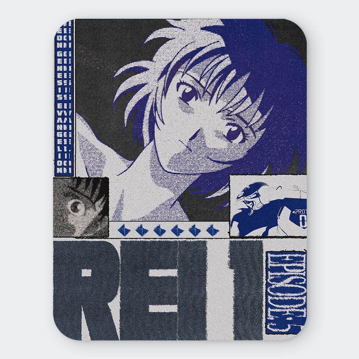GENERICO - Mousepad 20x24 cm - Diseño Rei Ayanami Blue Blueprint Edition