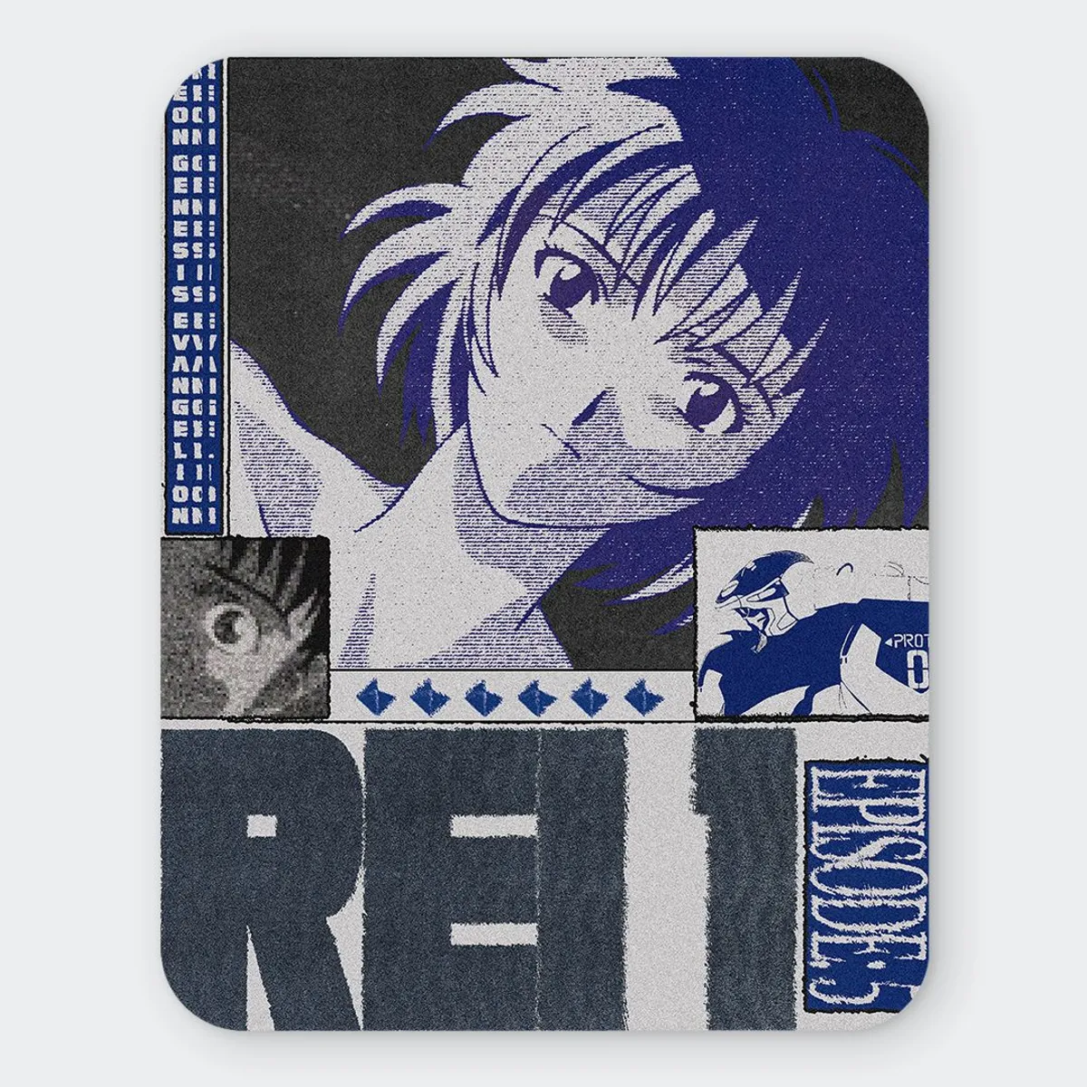 GENERICO - Mousepad 20x24 cm - Diseño Rei Ayanami Blue Blueprint Edition