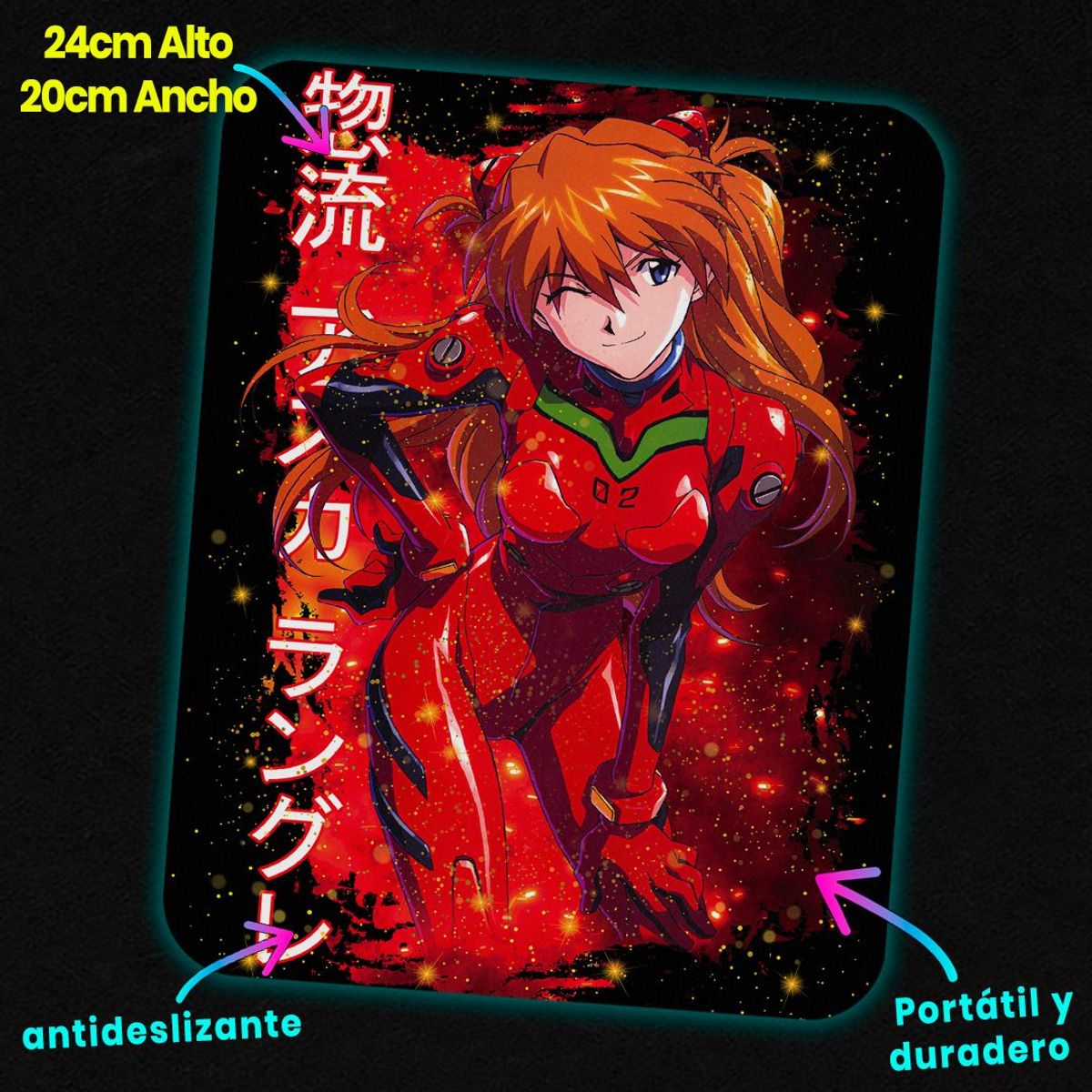 GENERICO - Mousepad 20x24 cm - Diseño Asuka Langley Crimson Spark