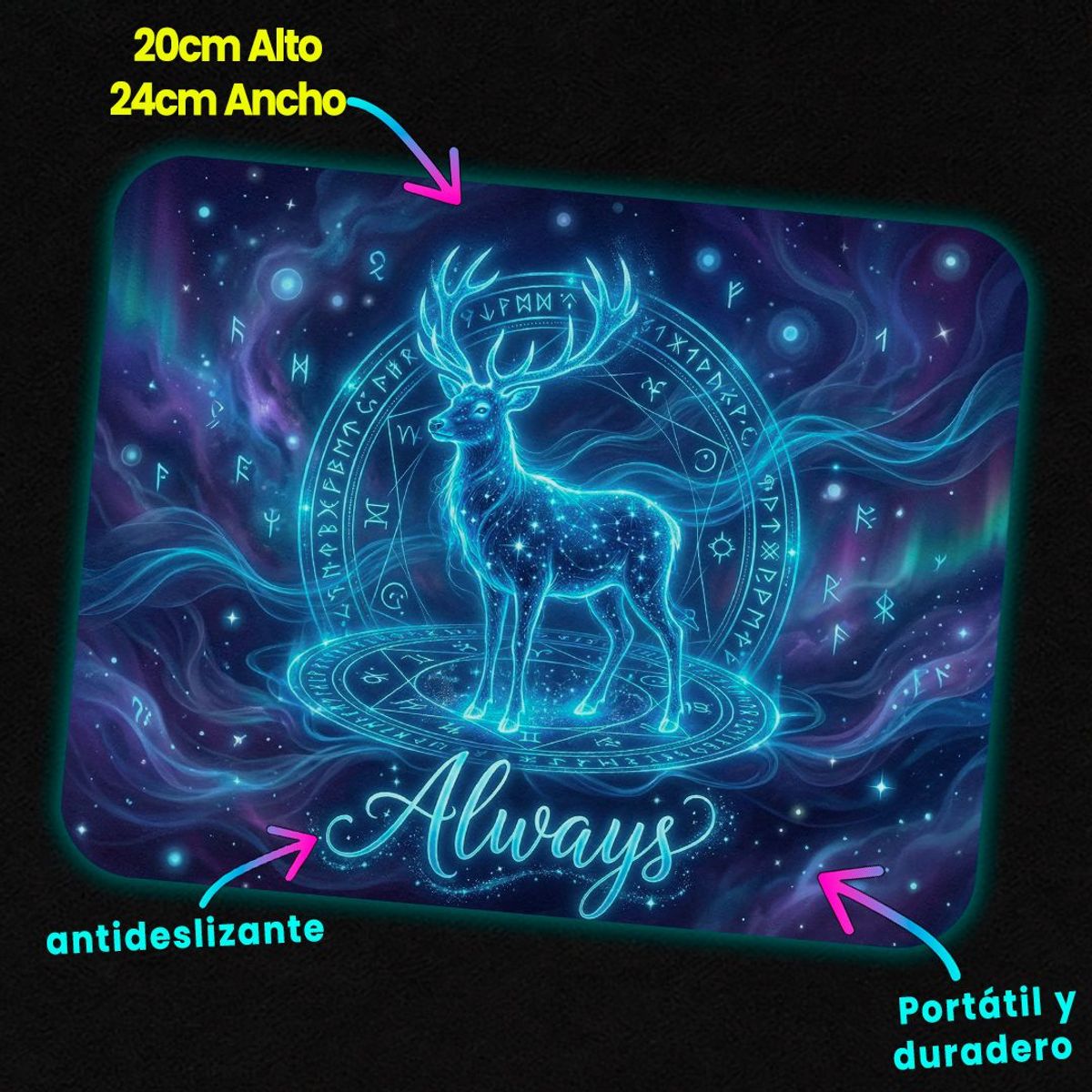 GENERICO - Mousepad 20x24 cm - Diseño Expecto Patronum Astral Always