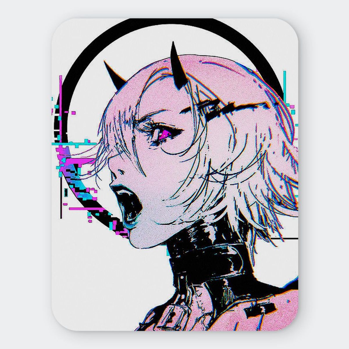 GENERICO - Mousepad 20x24 cm - Diseño Neo Oni Glitch Pulse