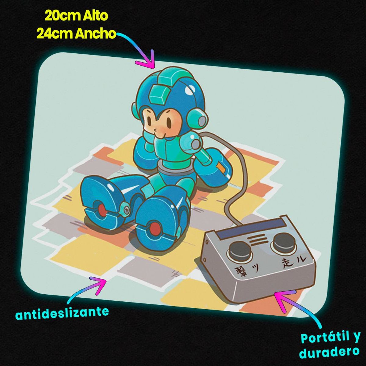 GENERICO - Mousepad 20x24 cm - Diseño Mega Man Retro Toy Edition
