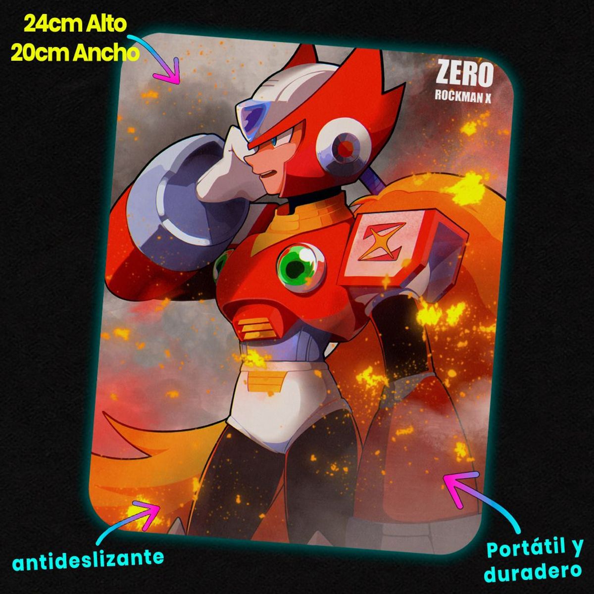 GENERICO - Mousepad 20x24 cm - Diseño Zero Crimson Hunter Battlefield