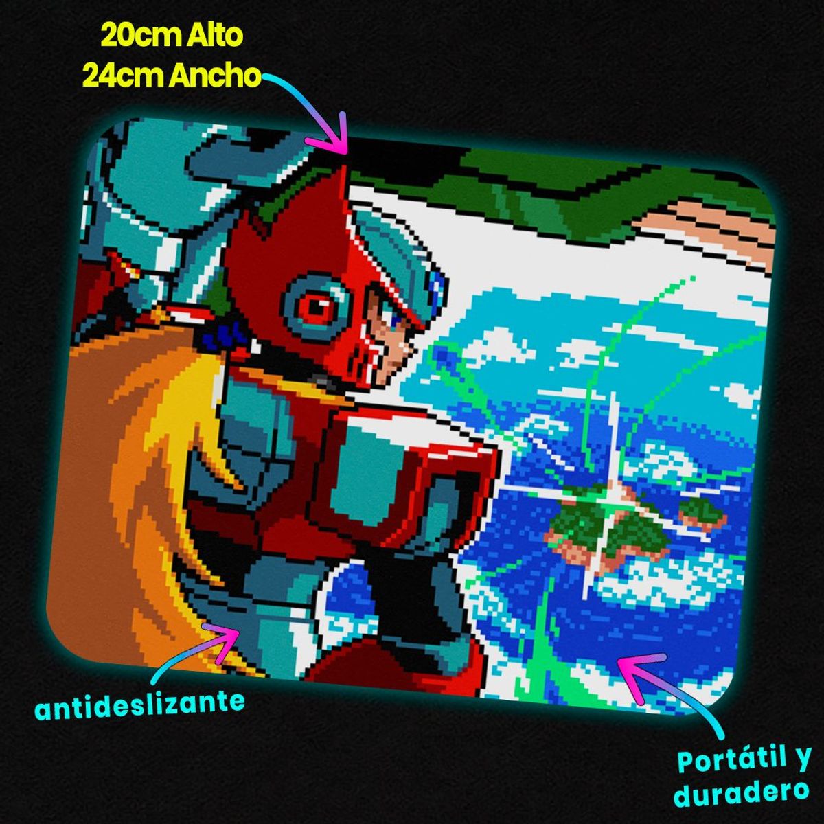 GENERICO - Mousepad 20x24 cm - Diseño Retro Pixel Zero’s Awakening