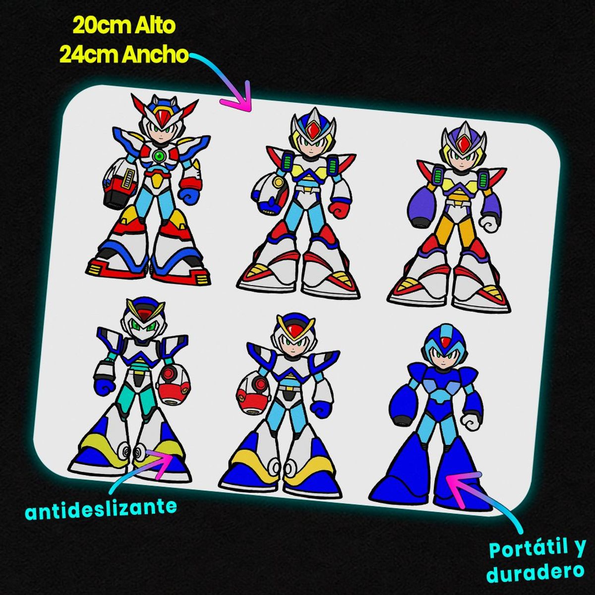GENERICO - Mousepad 20x24 cm - Diseño Mega Man X Armor Evolution