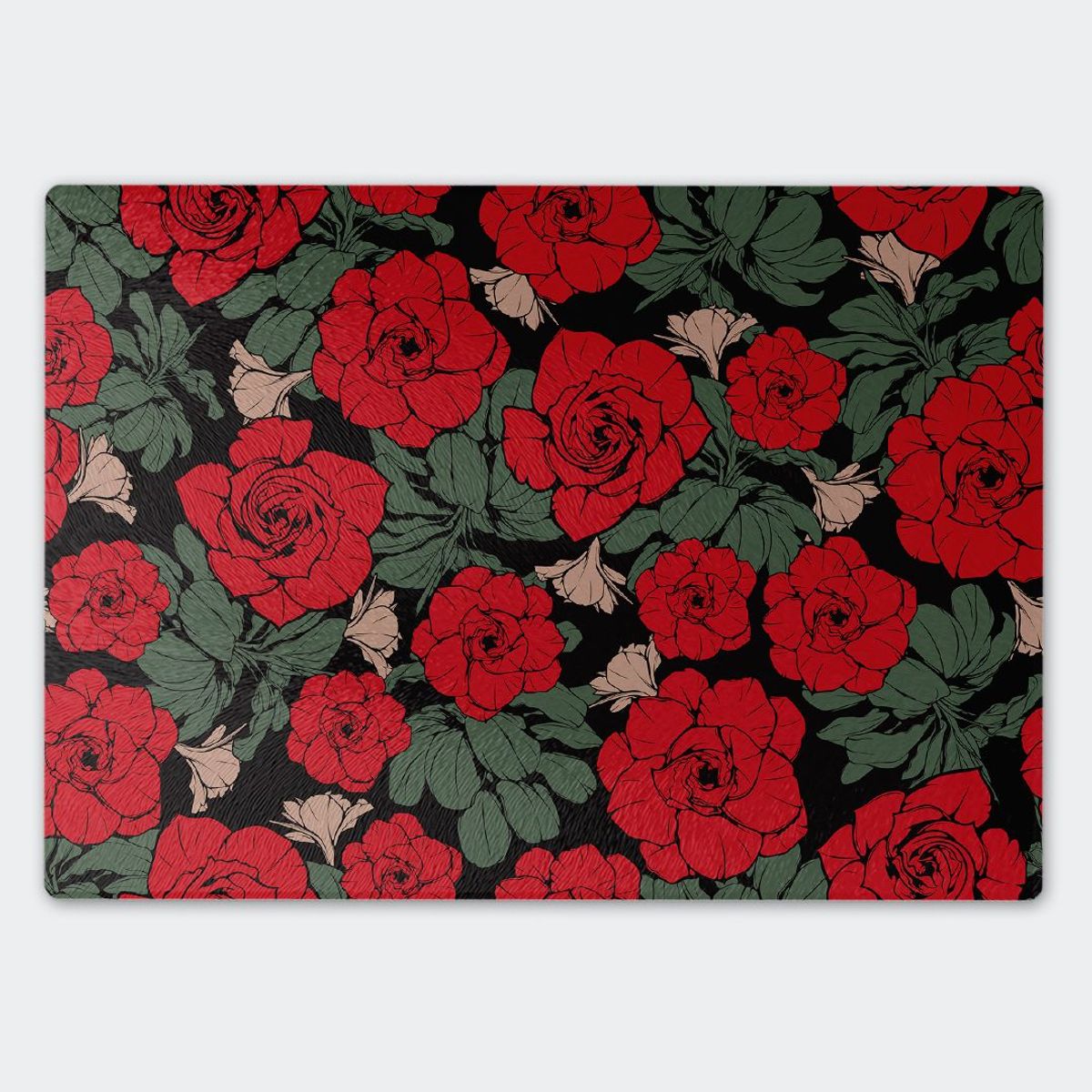 GENERICO - Tabla para picar Artisticat - Diseño Rosas - 28,5x39 cm