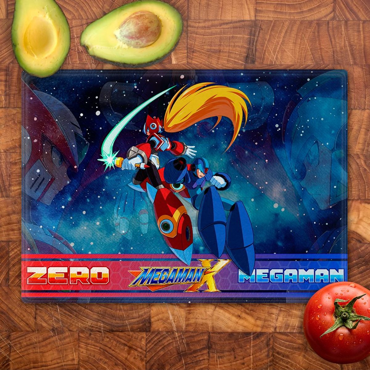 GENERICO - Tabla para picar Artisticat - Diseño Mega Man X & Zero Cosmic Battle - 28,5x39 cm
