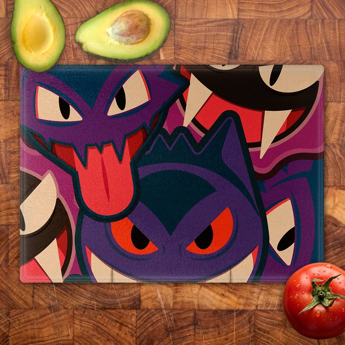 GENERICO - Tabla para picar Artisticat - Diseño Gengar Night Gang - 28,5x39 cm