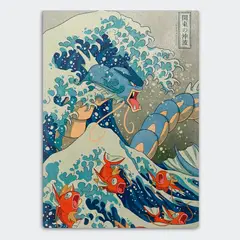 GENERICO - Tabla para picar Artisticat - Diseño Gyarados Great Wave - 28,5x39 cm