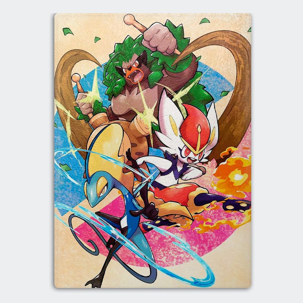 GENERICO - Tabla para picar Artisticat - Diseño Trío Inicial Galar - 28,5x39 cm