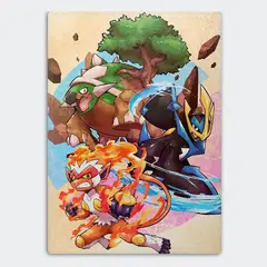 GENERICO - Tabla para picar Artisticat - Diseño Trío Inicial Sinnoh - 28,5x39 cm