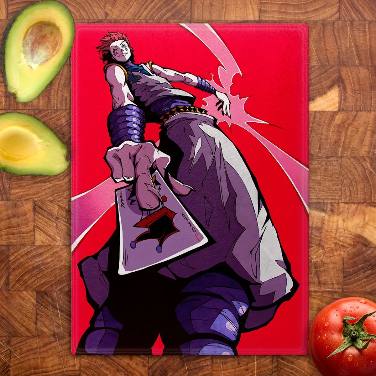 GENERICO - Tabla para picar Artisticat - Diseño Hisoka Joker Card - 28,5x39 cm