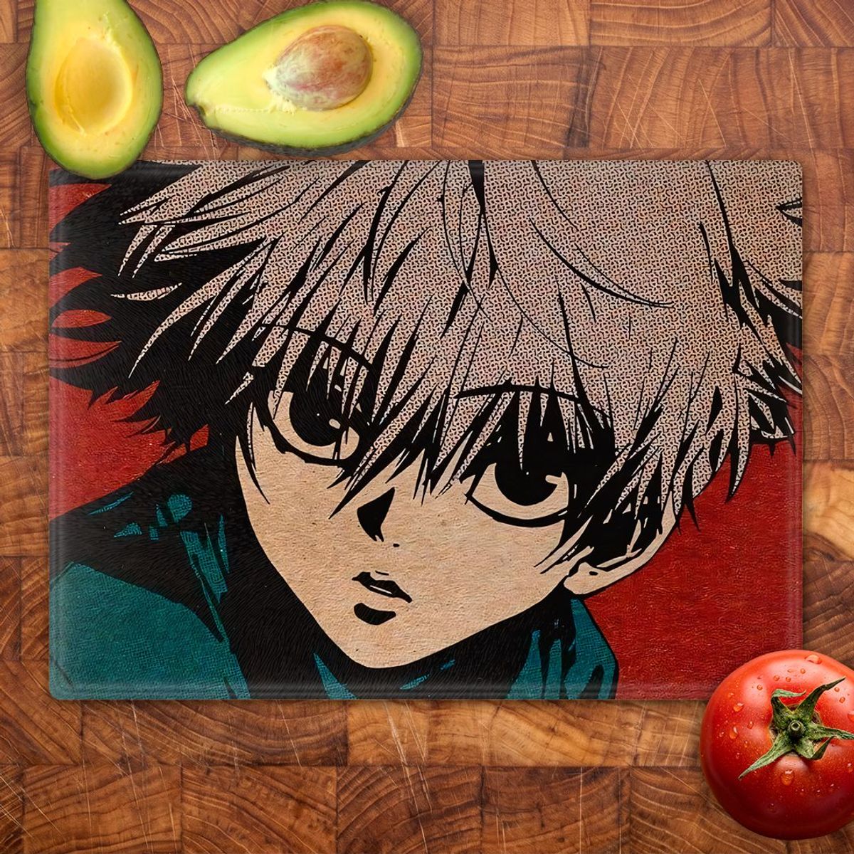 GENERICO - Tabla para picar Artisticat - Diseño Killua Zoldyck Vintage Texture - 20x28 cm