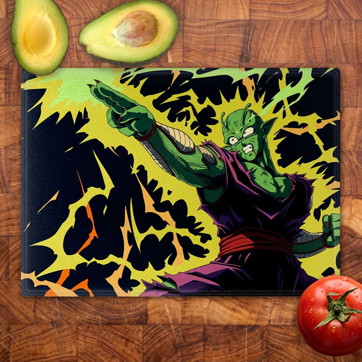 GENERICO - Tabla para picar Artisticat - Diseño Piccolo Makankosappo Blast - 20x28 cm