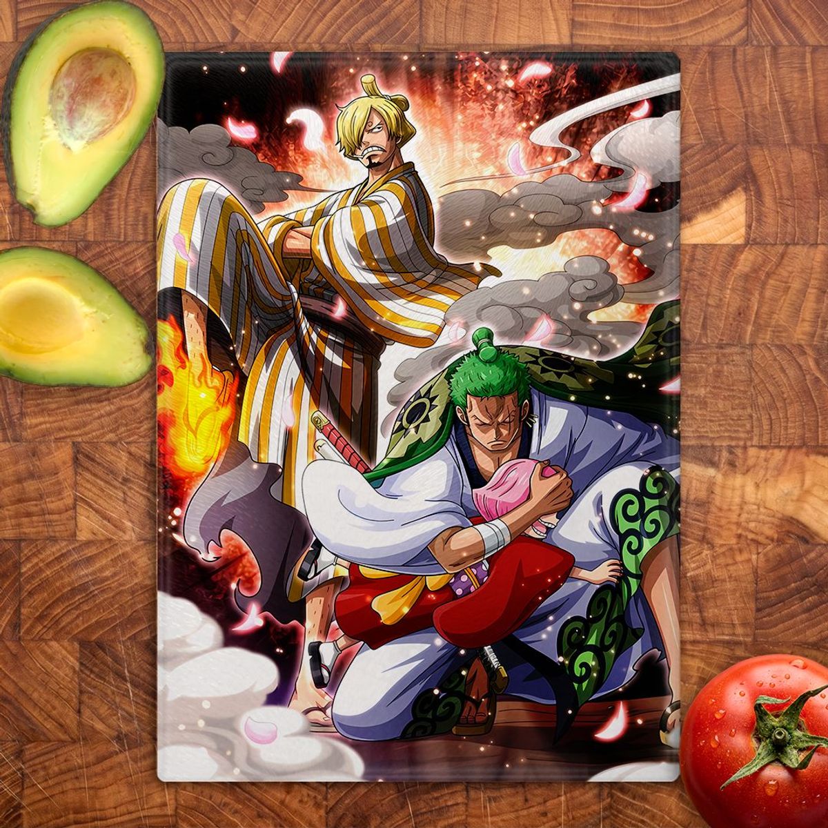 GENERICO - Tabla para picar Artisticat - Diseño Wano Guardians - 28,5x39 cm