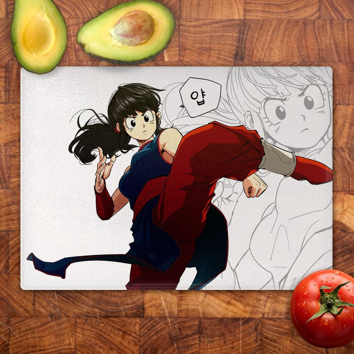 GENERICO - Tabla para picar Artisticat - Diseño Milk Martial Arts - 28,5x39 cm