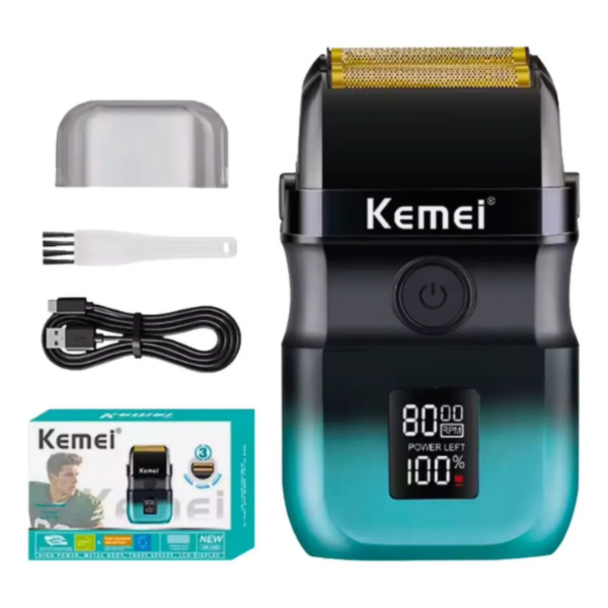 KEMEI - Shaver Profesional Kemei Km-t420: Potencia De 3 Velocidades