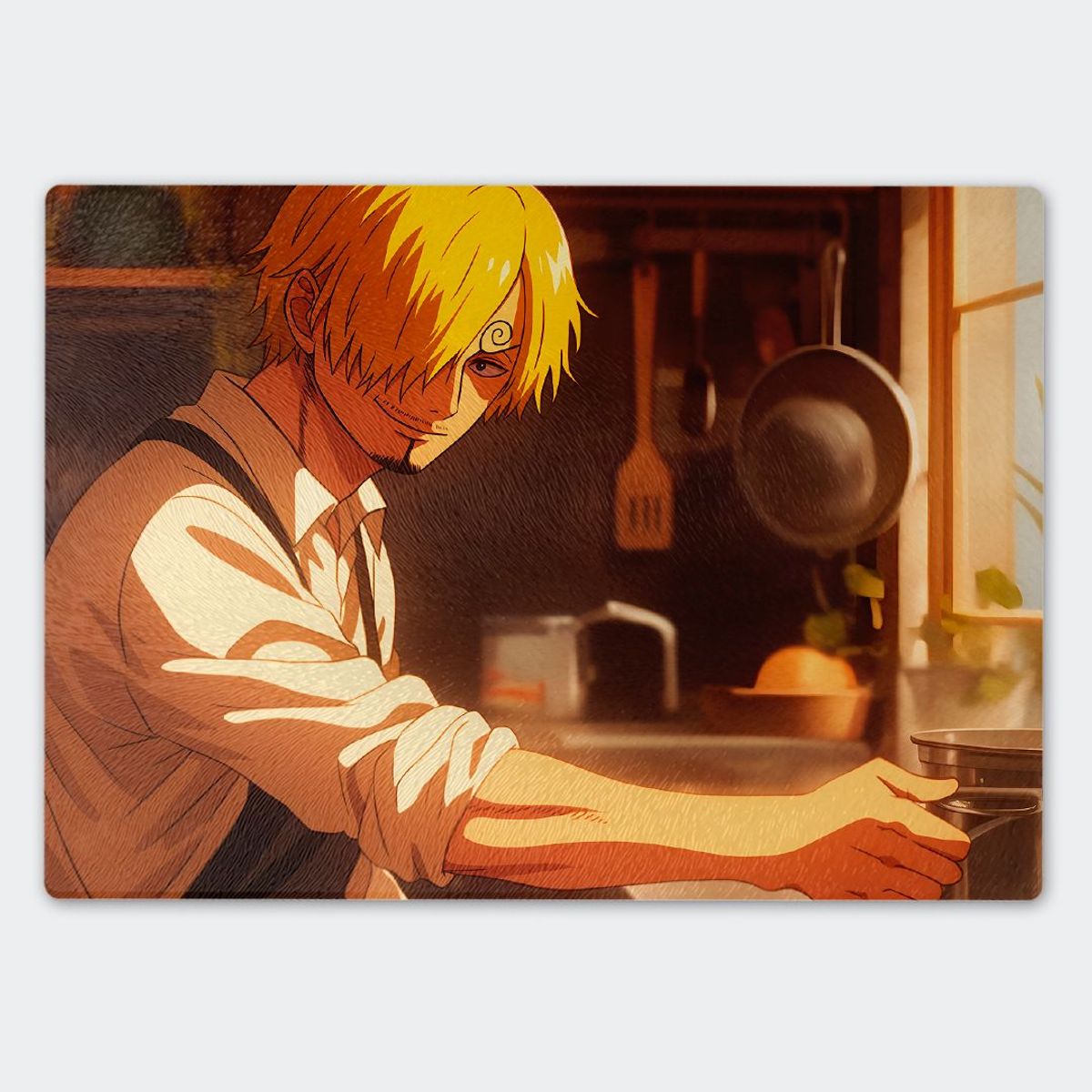 GENERICO - Tabla para picar Artisticat - Diseño Sanji Chef del Baratie - 28,5x39 cm