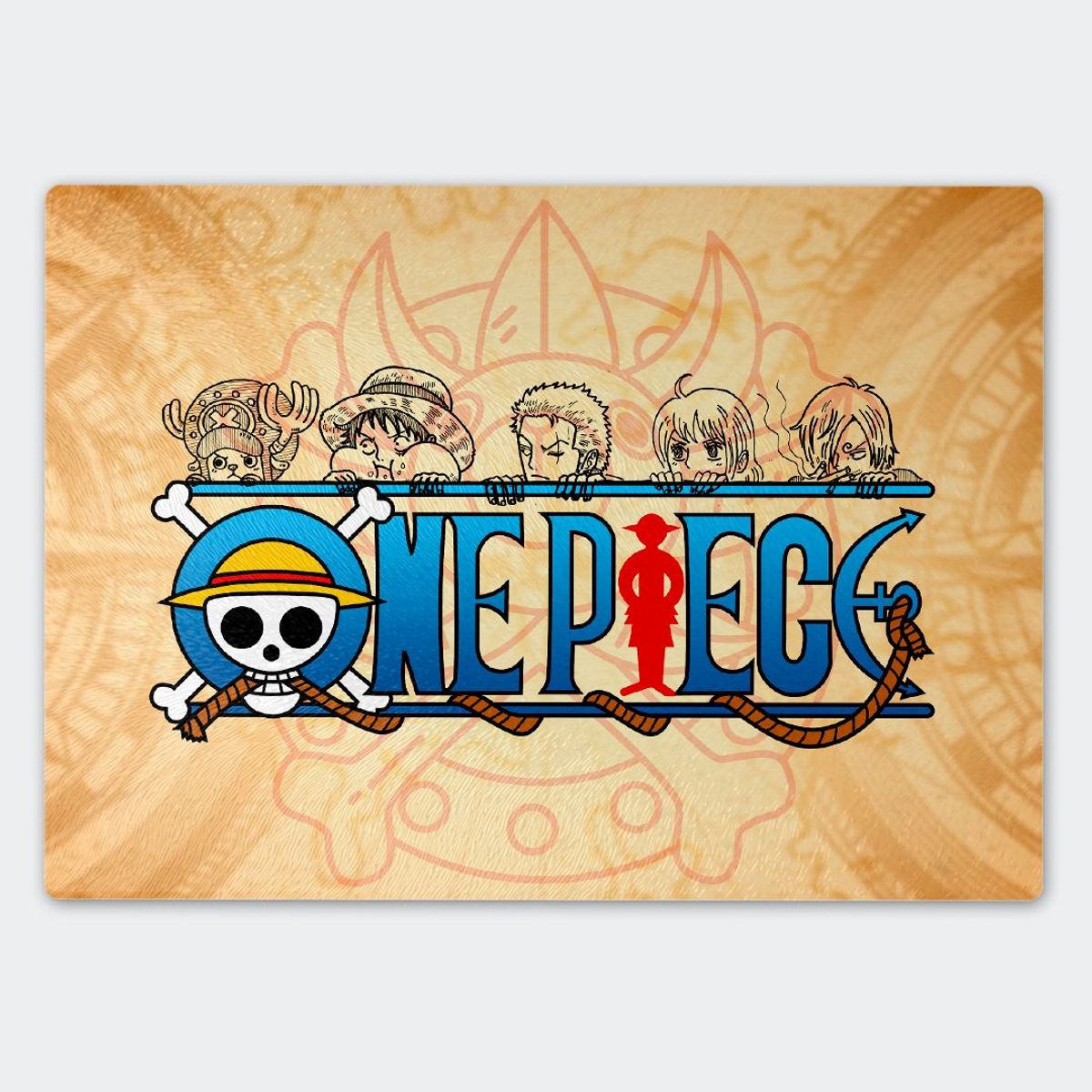 GENERICO - Tabla para picar Artisticat - Diseño One Piece Nakamas - 28,5x39 cm