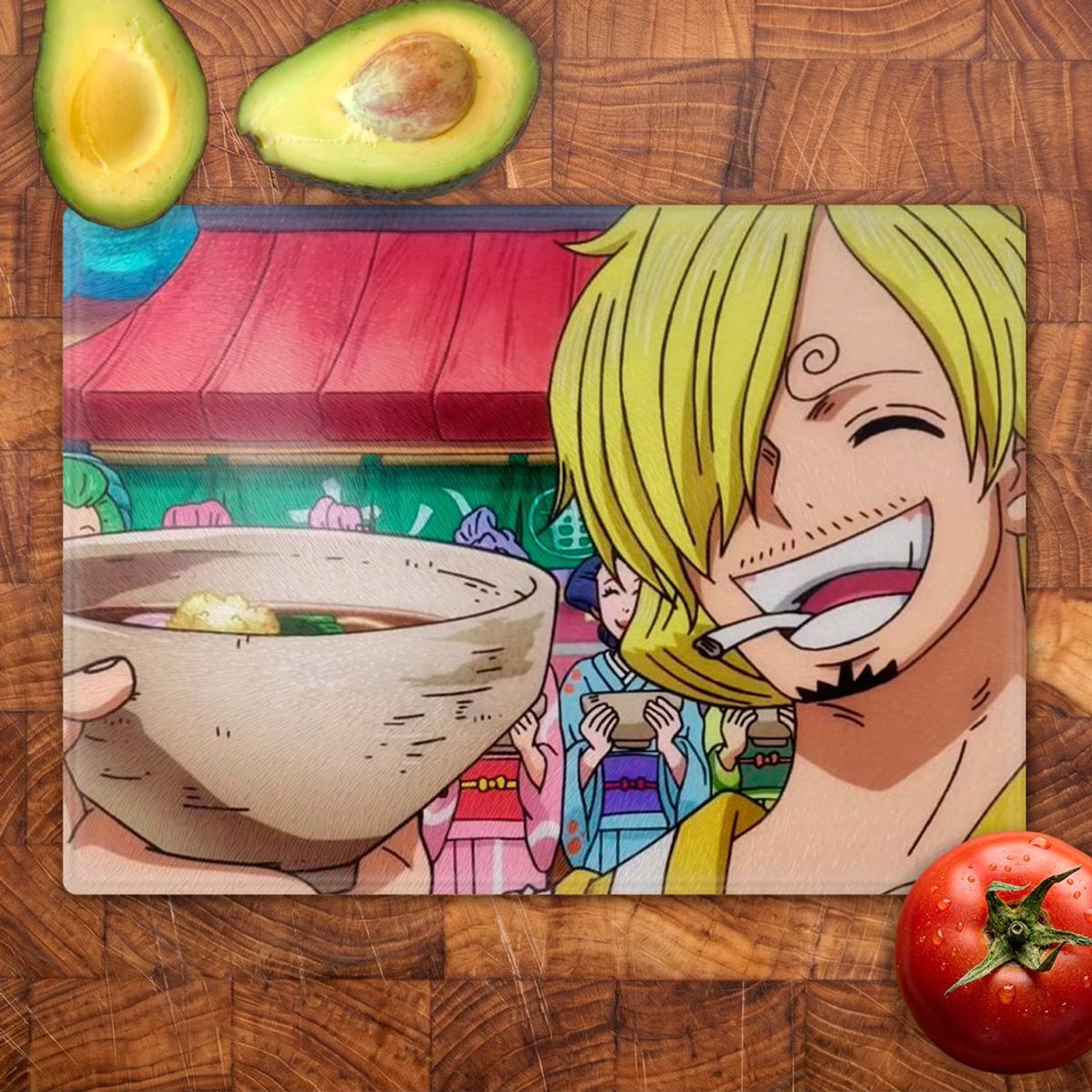 GENERICO - Tabla para picar Artisticat - Diseño Sanji Soba de Wano - 20x28 cm