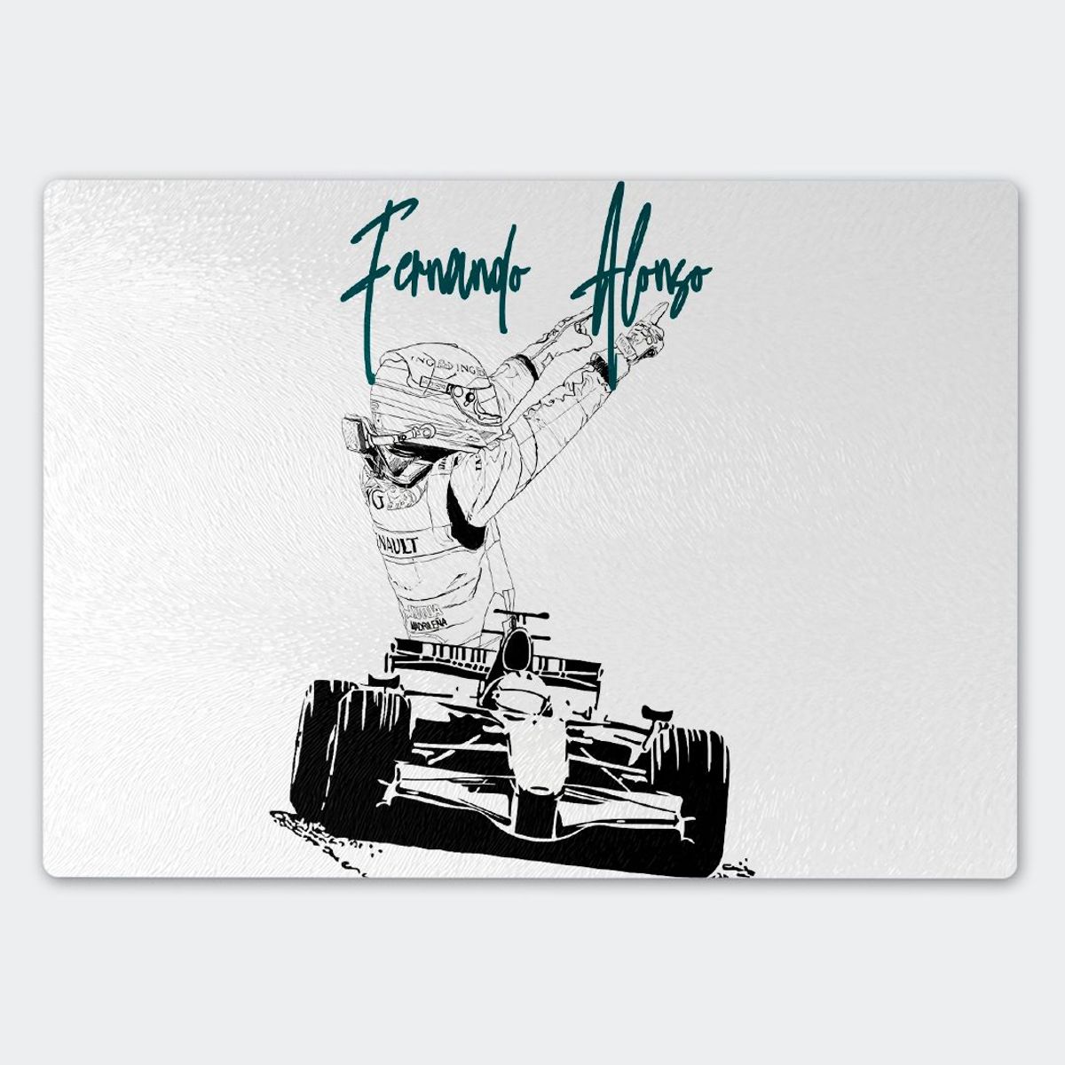 GENERICO - Tabla para picar Artisticat - Diseño Fernando Alonso Victory - 28,5x39 cm