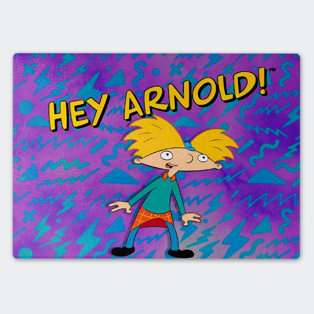 GENERICO - Tabla para picar Artisticat - Diseño Hey Arnold Retro Morado - 20x28 cm