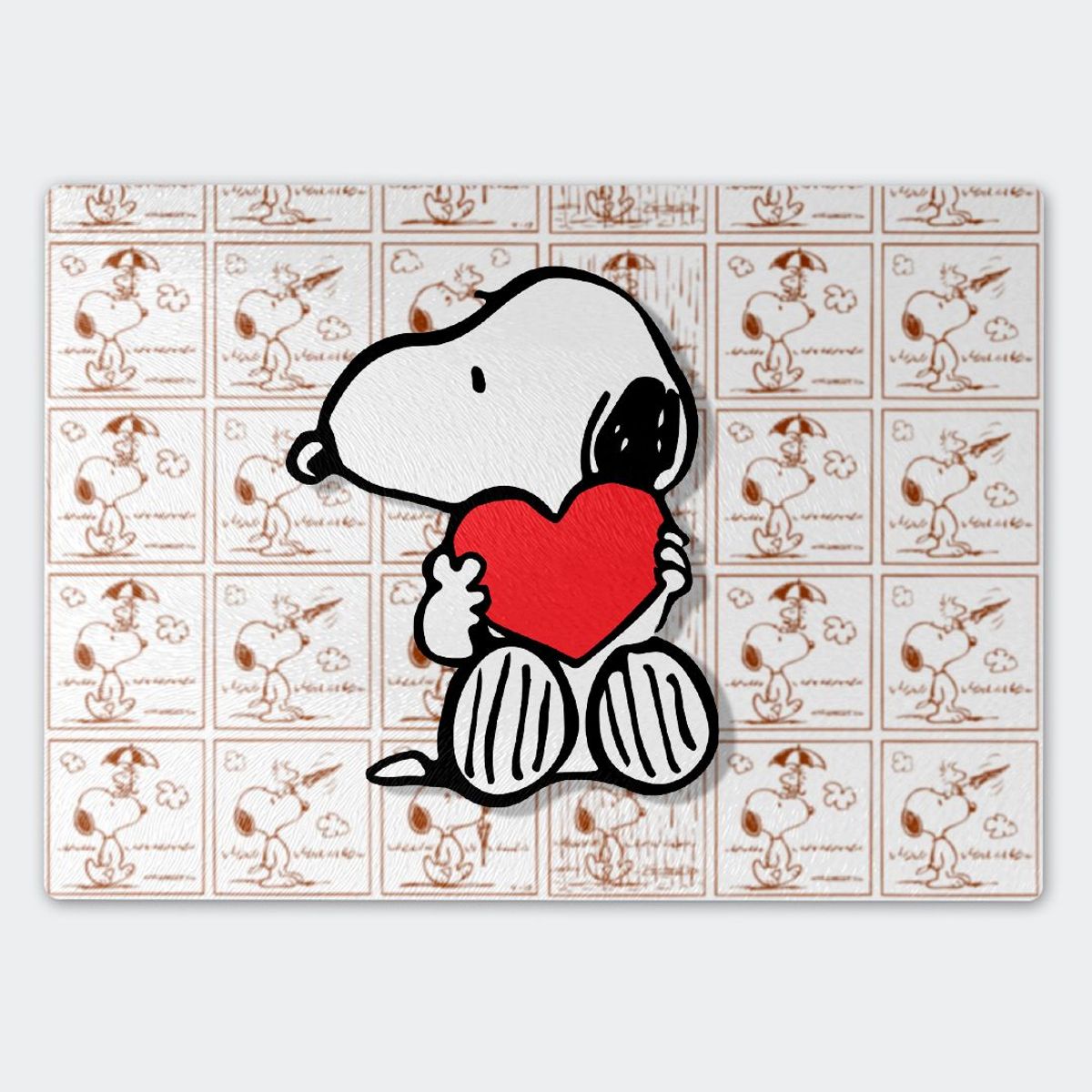 GENERICO - Tabla para picar Artisticat - Diseño Snoopy Heart & Comics - 20x28 cm