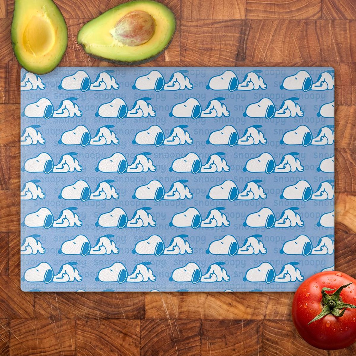 GENERICO - Tabla para picar Artisticat - Diseño Snoopy Relax Azul - 20x28 cm
