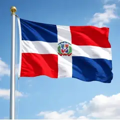 DORAL - Bandera Republica Dominicana 90x60 Cm Estampada Argollas.