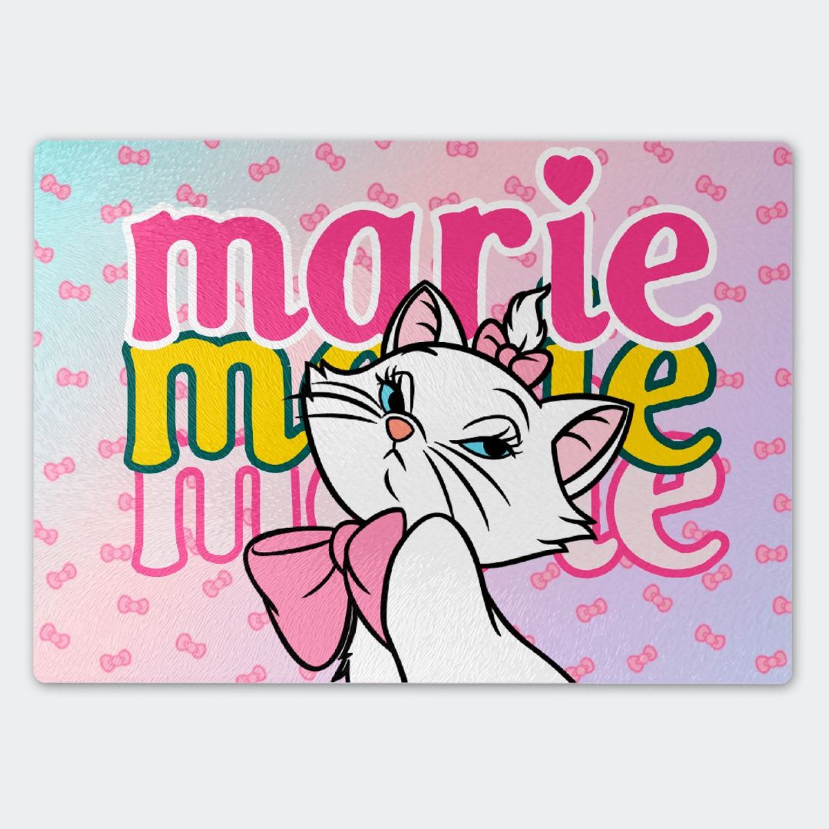 GENERICO - Tabla para picar Artisticat - Diseño Marie Aristogatos Pink Bow - 20x28 cm
