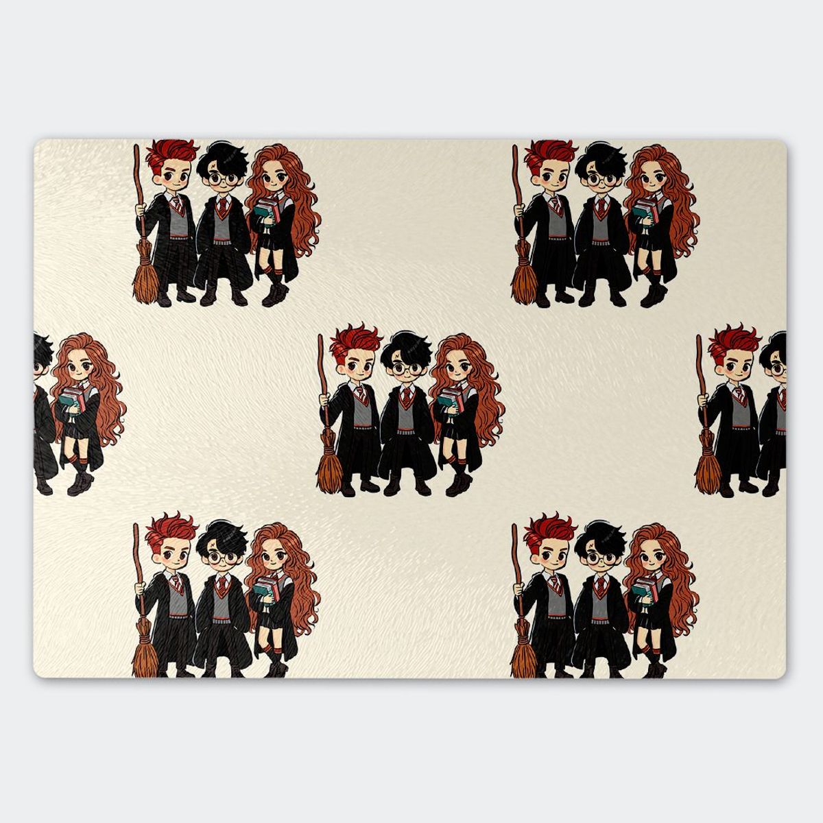 GENERICO - Tabla para picar Artisticat - Diseño Harry Potter Golden Trio Chibi - 20x28 cm