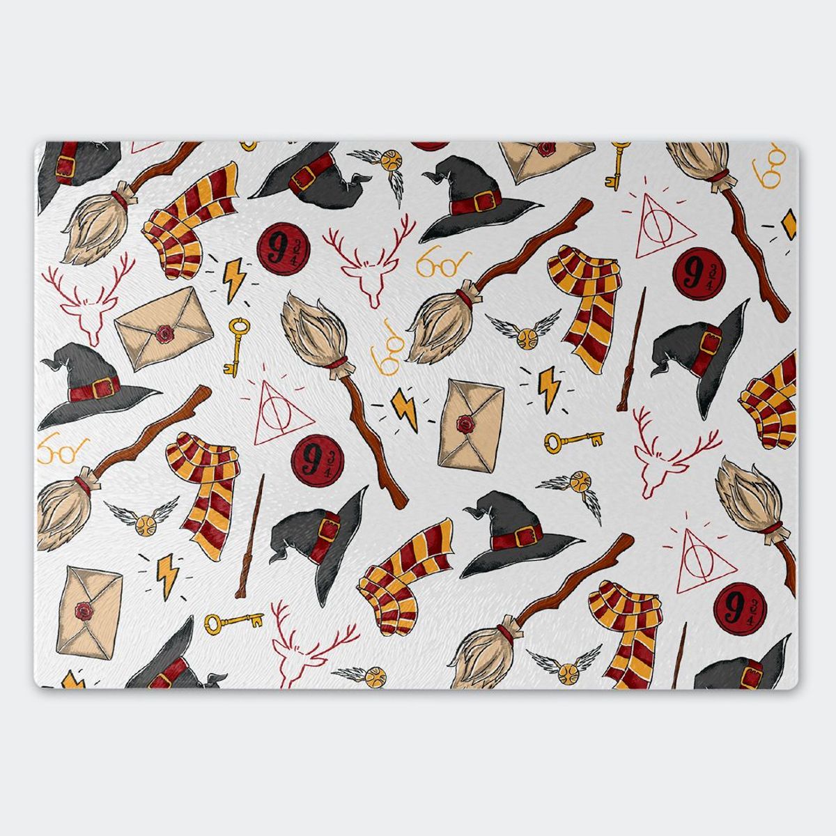 GENERICO - Tabla para picar Artisticat - Diseño Harry Potter Magic Icons Pure White - 28,5x39 cm
