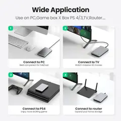 UGREEN - Cofre para Disco Duro USB-C a USB-A 6TB Aluminio