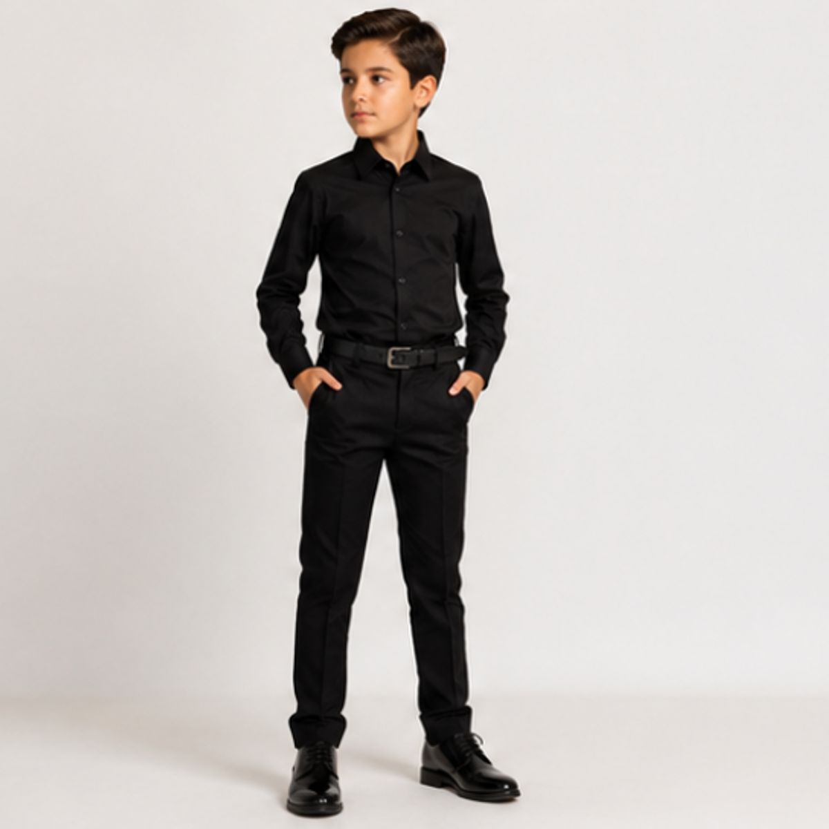XPRESS RECHARGE - Camisa blanca de vestir para niño manga larga Elegante y cómoda
