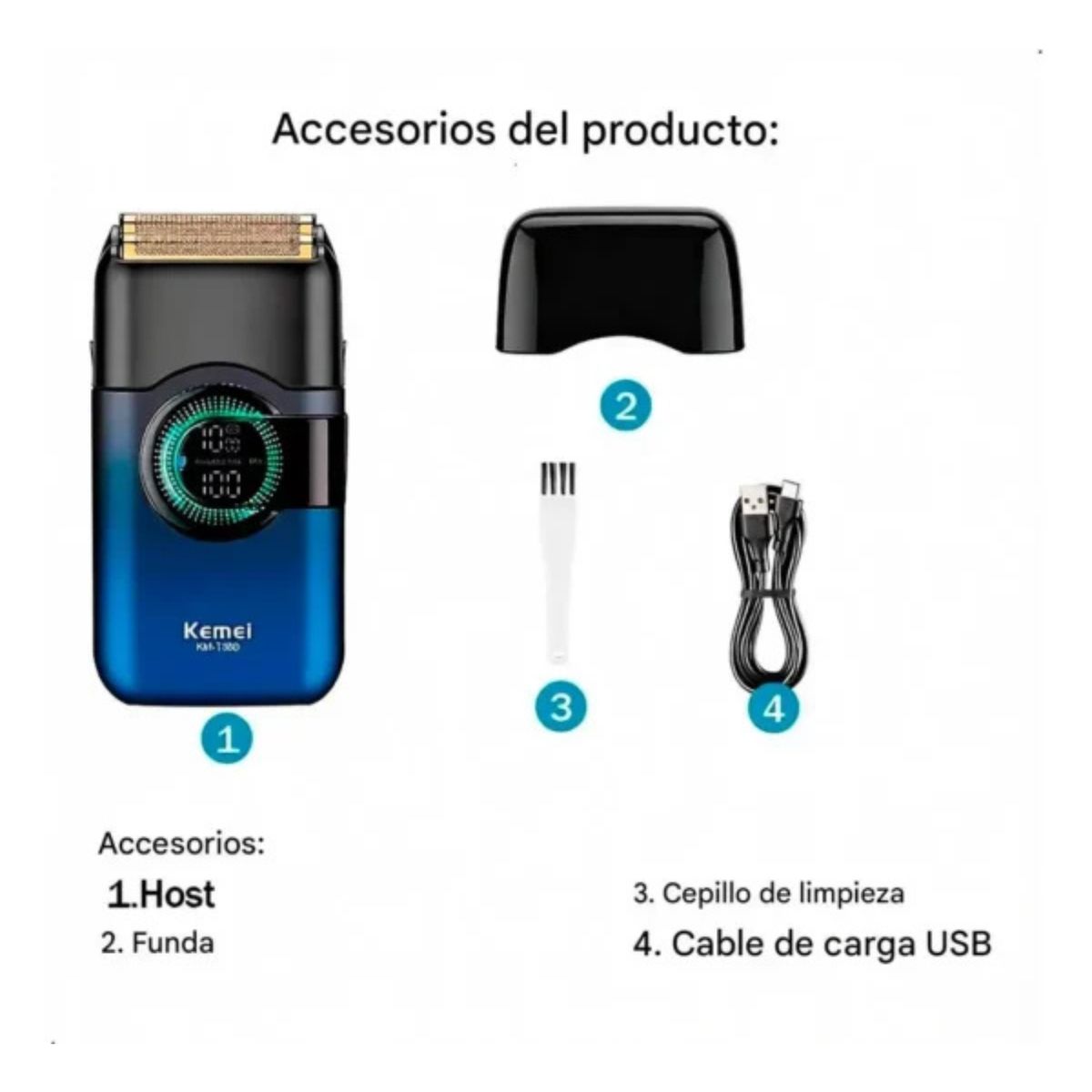 KEMEI - Shaver afeitadora Kemei KM T389 azul