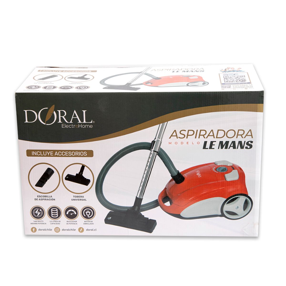 DORAL - Aspiradora Eléctrica Rojo Marca Doral 3.5l Modelo Le Mans